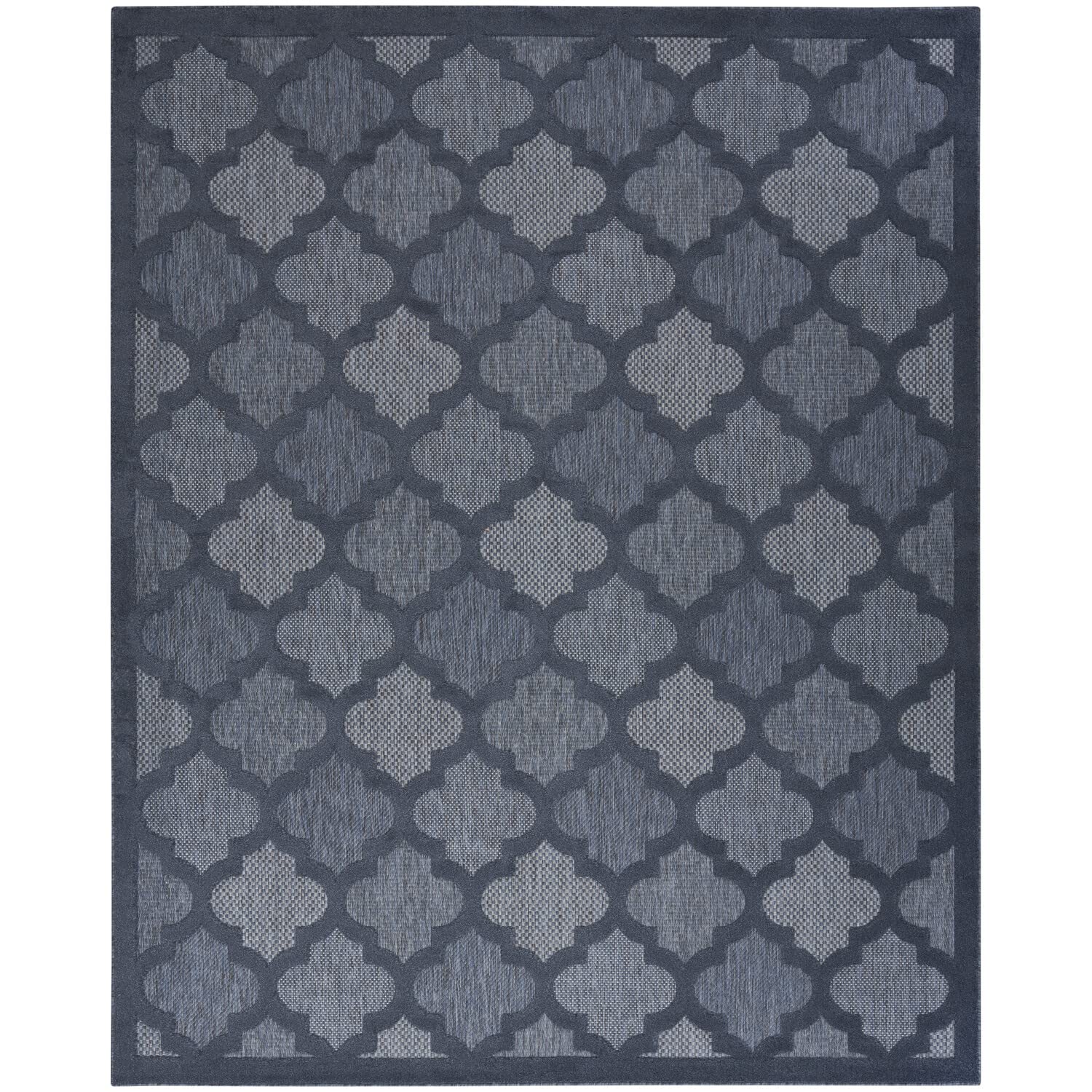 Nourison Home Easy Care 7 x 10 Fabric Navy Blue Modern Indoor/Outdoor Rug