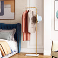 DR.IRON Modern Gold Coat Racks Freestanding Hall Coat Tree,Hat Racks with Marble Base & Coat Hanger with Umbrella for Entryway H