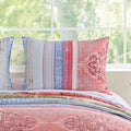 Barefoot Bungalow Hillsborough Quilted Pillow Sham,1 Count, King, Coral