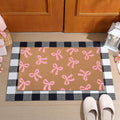 Drydiet 2 Pcs Winter Snowman Double Layer Doormats, Non Slip Christmas Holiday Entry Rugs, 36 x 24 Fabric Welcome Mat 29 x