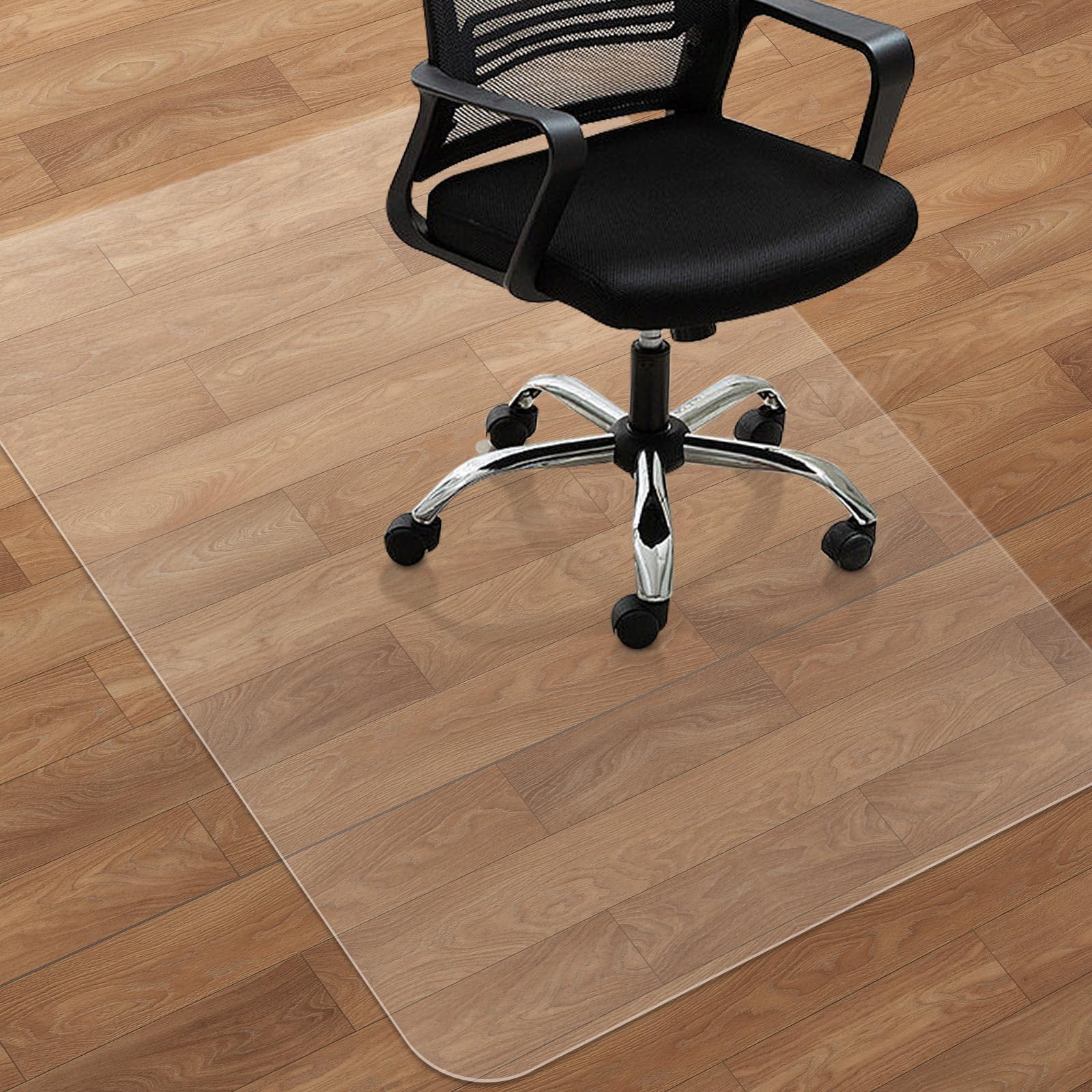 SHAREWIN Office Chair Mat for Hardwood Floor, 48  36 Transparent Home Floor Protector Mat for Rolling Chairs, Anti-Slip Plastic 