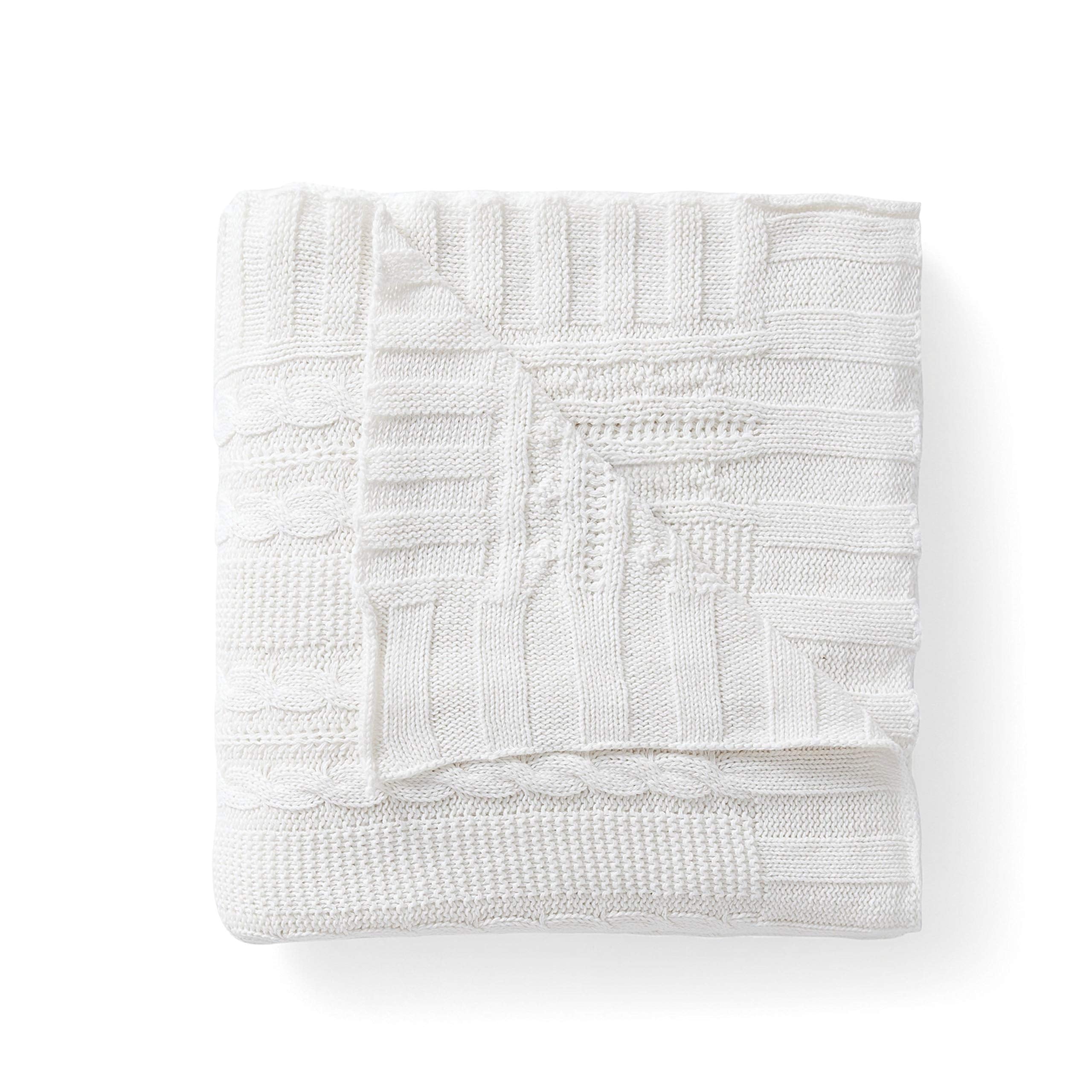 VCNY Home - Throw, Soft & Cozy Cotton Blanket, Cable Knit Home Decor (Dublin White, 50 x 70)