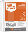 HOSPITOLOgY PRODUcTS Pillow Encasement- Zippered Bed Bug Dust Mite Proof Hypoallergenic - Sleep Defense System - Queen - Waterpr