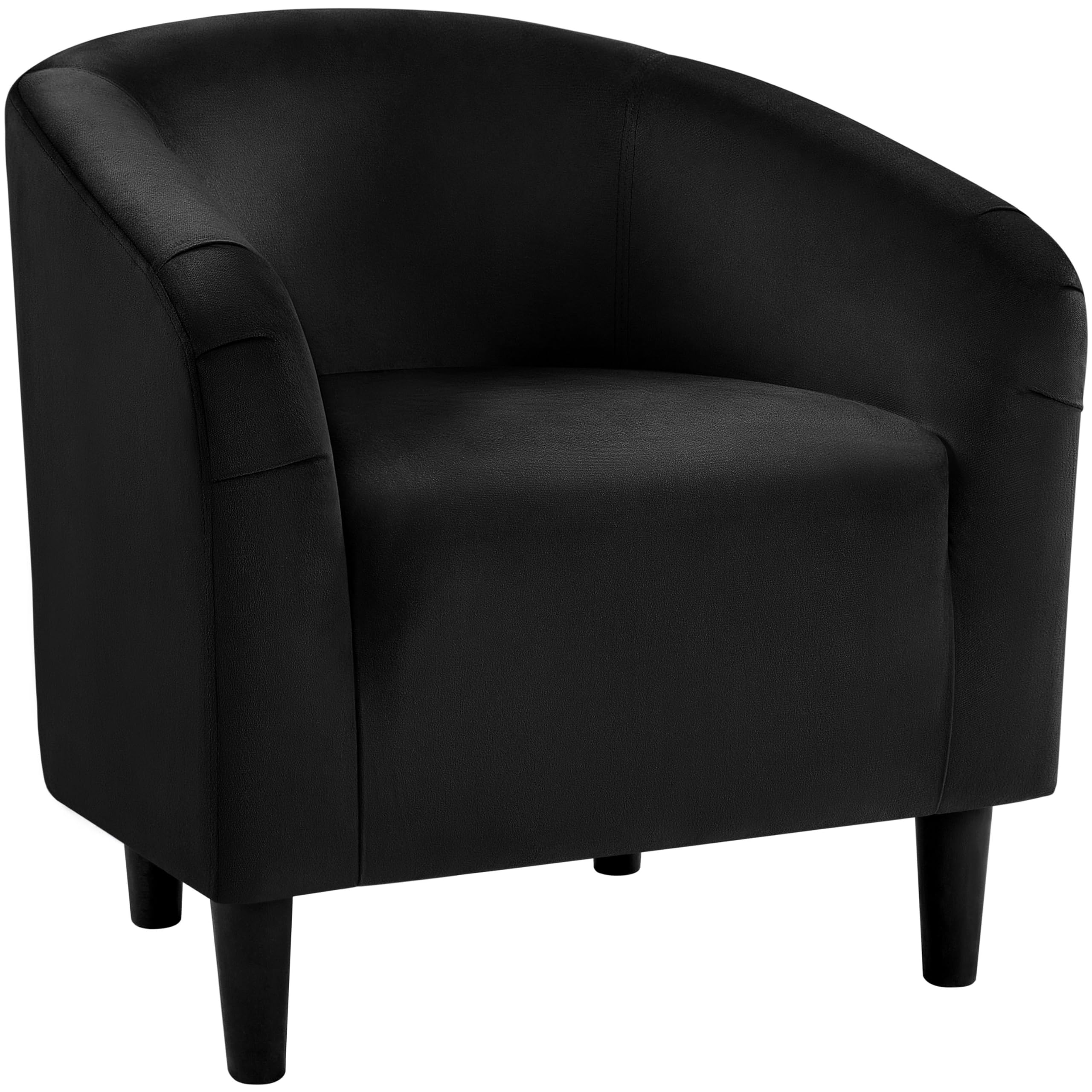 Yaheetech Barrel Chair, Modern Accent Chair Comfy Velvet Armchair Club Sofa Chair Vanity Chair for Living Room Bedroom Office Sm