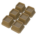 Whynonap Bed Risers 2 Inch Heavy Duty Bed Elevators, Set of 6 Lifts Up 2000 lbs Furniture Risers for Bed Frame ans Sofa, Brown