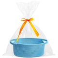Pro Goleem Small Woven Basket with Gift Bags and Ribbons Durable Baskets for Gifts Empty Small Rope Basket for Storage 12X 8 X 5