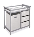 Badger Basket Modern Baby Changing Table - Portable Diaper Station with 3 Drawers Pad & Hamper - Storage Organizer for Baby Diap