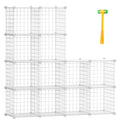 TUMUCUTE Cube Storage Organizer, Metal 12-Cube Shelves Bookshelf, Portable Closet Clothes Organizer for Bedroom, Home, Office, W