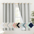 NICETOWN Grey Complete 100% Blackout Curtain Set, 52W x 45L, 2 Pcs, Thermal Insulated & Energy Efficiency Window Draperies for G