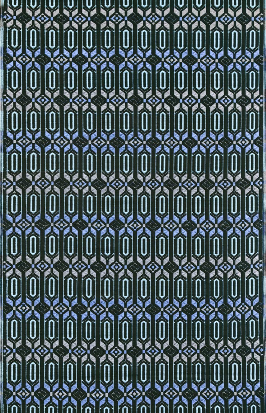 Mad Mats Geometric Outdoor Rug, Reversible Plastic Mat (2.5  X 6 , Dark Periwinkle)