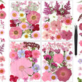 85Pcs Pink Dried Flowers for Crafts, Natural Pressed Flowers for Crafts Real Dried Pressed Flowers Dry Leaves for Resin, DIY Art