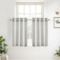 DriftAway Kitchen Curtains Striped Tier Linen Short Curtains Pinstripe Cafe Curtains 36 Inch Length for Living Room Bathroom Chr