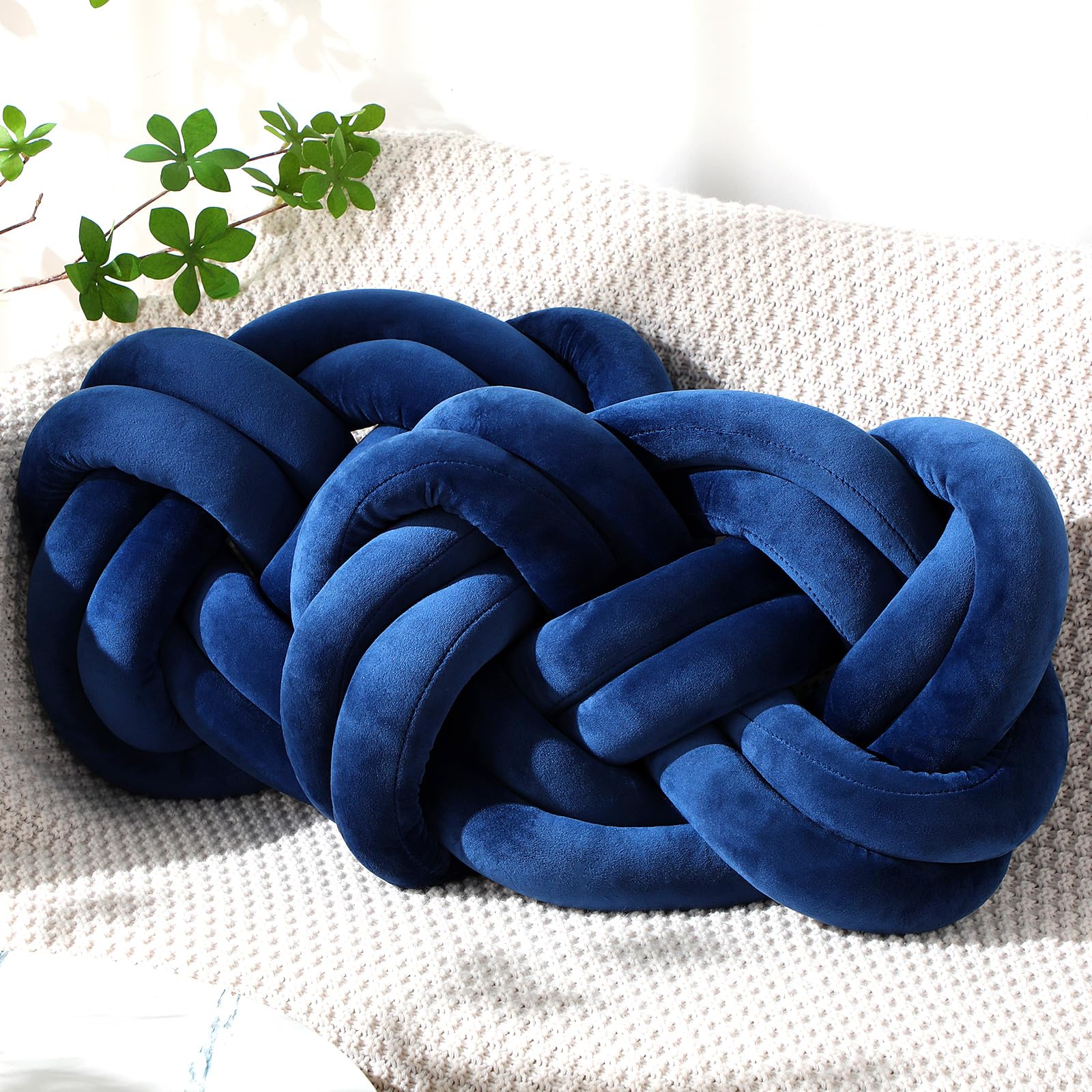Sintuff 2 Pcs Knot Pillow Throw Pillow for Couch Soft Decorative Knotted Pillow for Home Sofa Bedroom Decor to Add Comfort and S