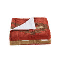 Home Soft Things Southwest Faux Fur Throw Blanket, Brick Red, 60 x 80, Soft Warm Lightweight Cozy Throw Blanket with Sherpa 
