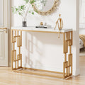 Tribesigns Modern Console Table for Entryway, 42.5-Inch Behind Sofa Table with Faux Marble Tabletop, Engineered Wood Entry Furni