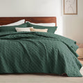 Bedsure King Size Quilt Set - Lightweight Summer Quilt King - Dark Green Bedspread King Size - Bedding Coverlet for All Seasons 