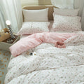 Floral Girls Duvet Cover Twin XL Cotton Pink Floral Duvet Cover Chic Garden Flower Bedding Sets Lightweight Soft Aesthetic Flora