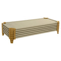 Wood Designs Stackable Daycare Cots for Kids, 52, Tan, Ready-to-Assemble Nap Cots for Sleeping - Preschool, Daycare, Kindergarte