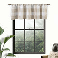 DriftAway Buffalo Check Woven Plaid Curtain Window Valances Rod Pocket Curtain Valance Lined Blackout Thermal Insulated Valance 