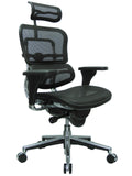 Ergohuman Eurotech GEN2 - High Back Black Mesh Office Chair with Adjustable and Flexible Lumbar Support - Headrest, Seat Slider,
