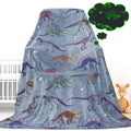 Gdindff Glow in The Dark Dinosaur Blanket for Boys Girls Kids Cute Dino Throw Blankets for Couch, Kids Fleece Blankets, Soft War