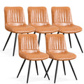 choairy Dining Chairs Set of 5, Modern Dining Chairs with Thick Cushions, PU Leather Upholstered Kitchen Dining Room Chairs with