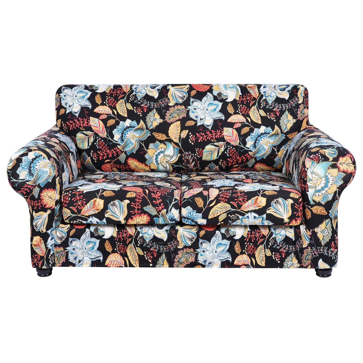 hyha Couch Cover, Loveseat/Sofa Covers, Floral Pattern, Stretch, Printed, 3 Pieces, Sofa Slipcovers, for 2 Separate Cushion Couc
