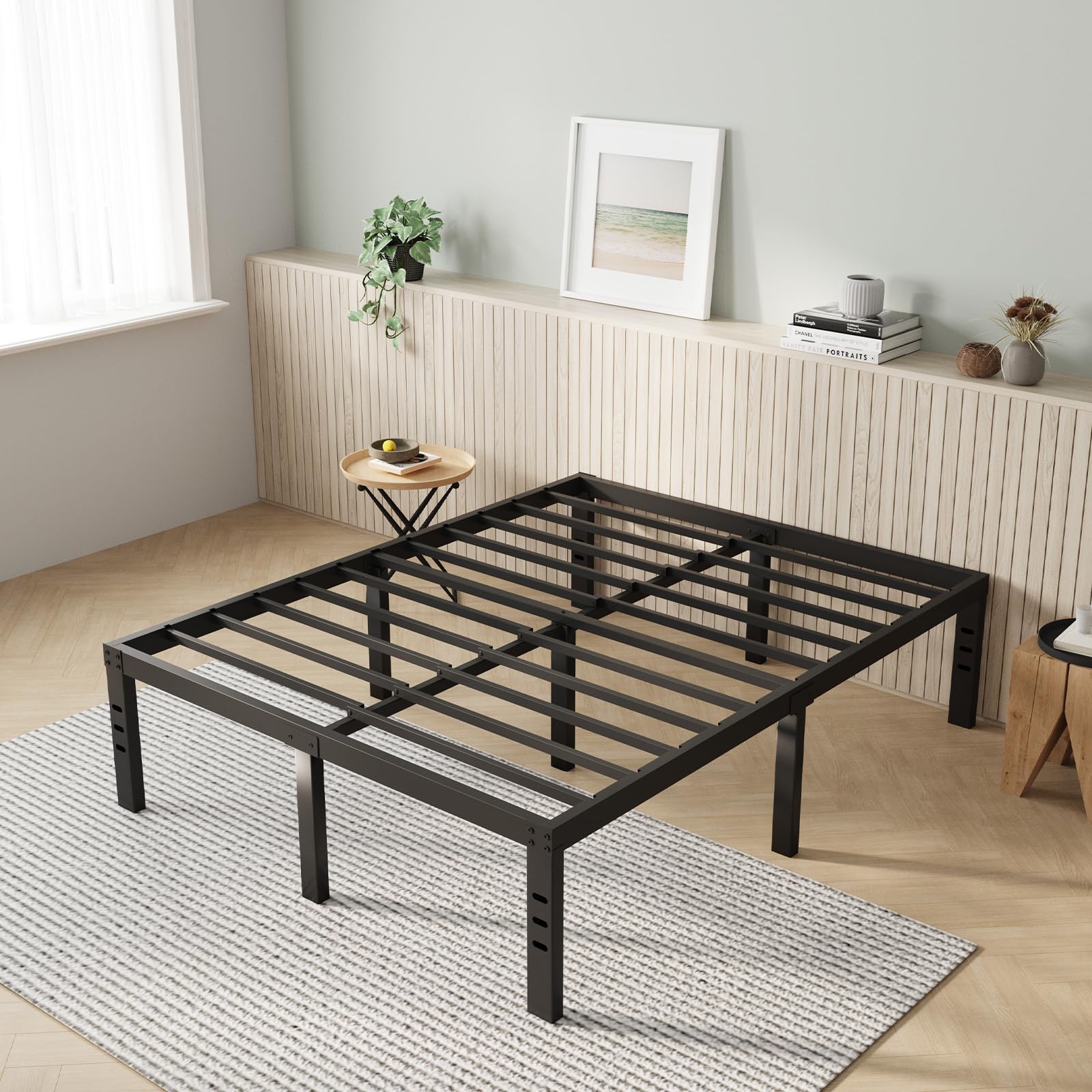 Novilla Full Size Bed Frame, 14 Inch Metal Platform Bed Frame Full Size with Storage Space Under Bed, Heavy Duty Steel Slat Supp