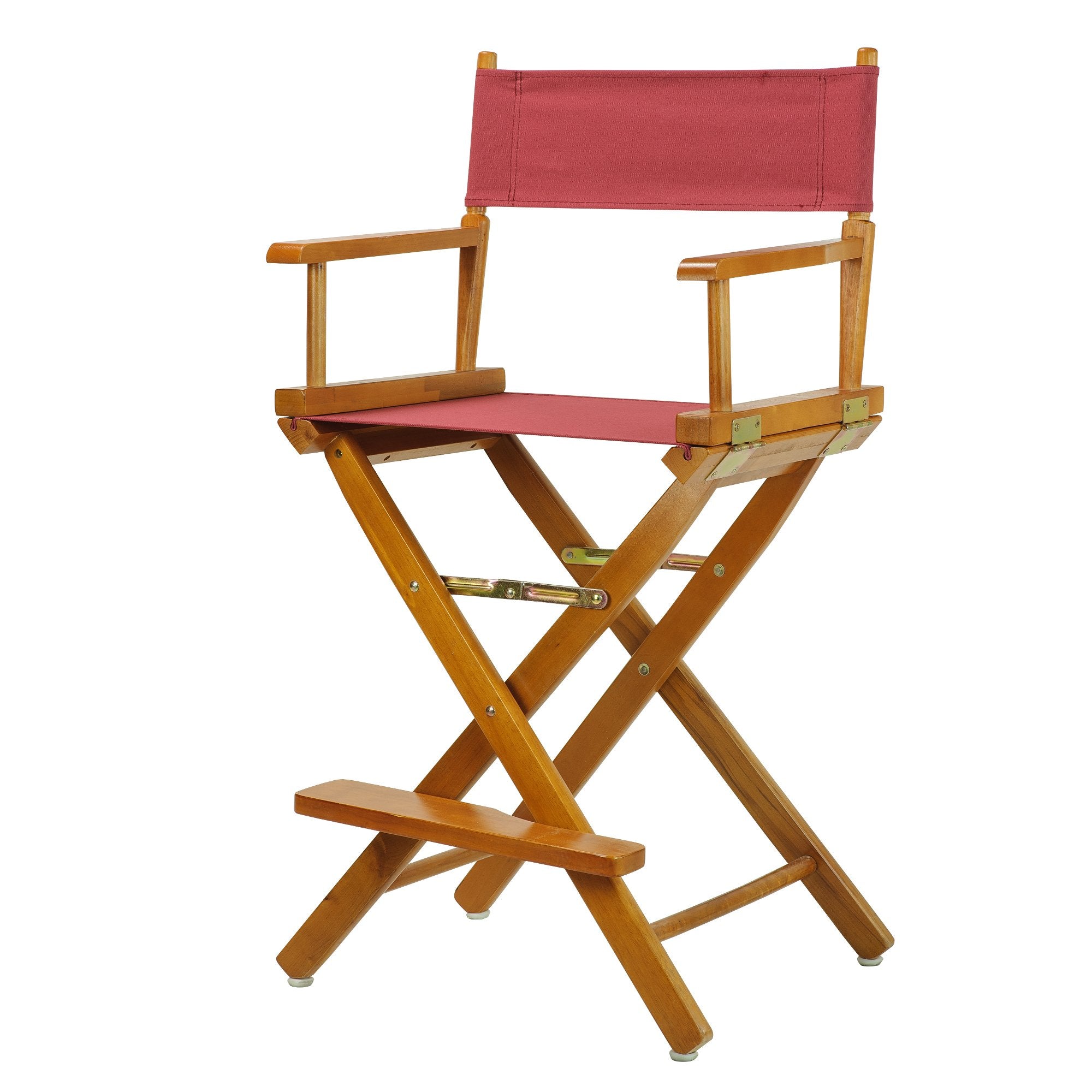 Casual Home Directors Chair ,Honey Oak Frame/Burgundy Canvas,24 - Counter Height