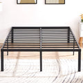 VECELO 18 Inch Full Metal Platform Tall Bed Frame,Heavy Duty Steel Slat/Easy Assembly Mattress Foundation/No Box Spring Needed
