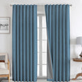 Joydeco 100% Blackout Curtains 108 inches Long Natural Linen Drapes 2 Panels Set Burg for Bedroom Living Room Black Out Darkenin