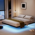 qimamo 10 Inch Floating King Bed Frame with Smart LED Lights and Charging Station, Modern Metal King Bed Frame, Easy to Assemble