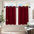 PONY DANCE Christmas Burgundy Red Blackout Curtains and Drapes, Thermal Insulated Solid Rod Pocket Blackout Draperies/Panels for