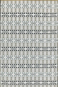 Mad Mats Geometric 5x8 Grey & White Outdoor Rug, Reversible Plastic Mat for Patio, Porch, Poolside, Mudroom, Camping, RV, Deck