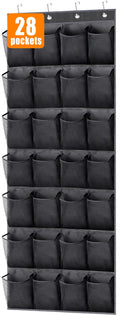 MISSLO 28 Large Pockets Hanging Shoe Organizer Over The Door Shoe Rack for Closet Door Storage Mesh Shoe Holder Hanger for Men, 