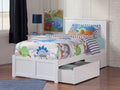 AFI Nantucket King Size Platform Bed with Footboard & Storage in White