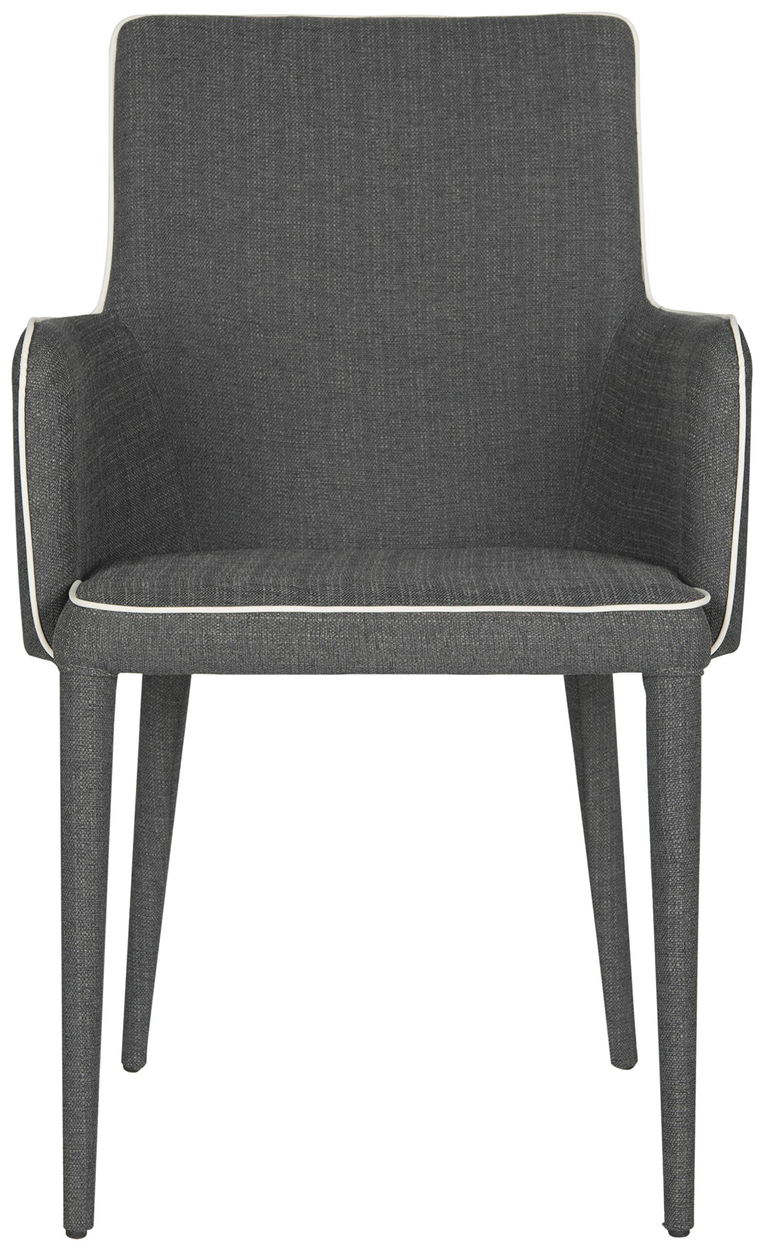 Safavieh Home Collection Summerset Mid-Century Modern Dark Grey and White Arm Chair