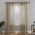 No. 918 Emily Sheer Voile Grommet Curtain Panel, 59 x 63, Stone