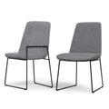 SIMPLIHOME Corina Modern Dining Chair (Set of 2) in Grey Linen Look Fabric for The Dining Room