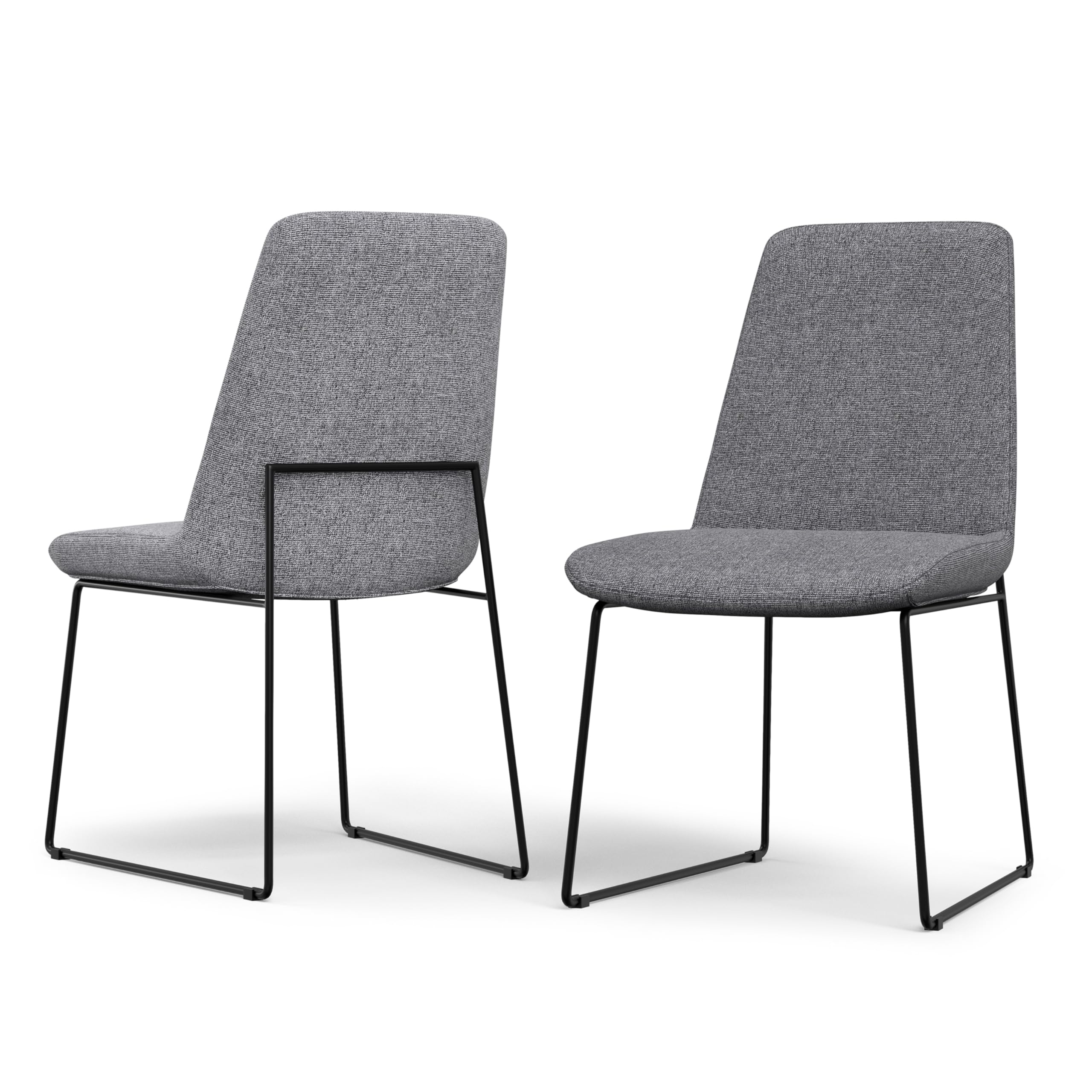 SIMPLIHOME Corina Modern Dining Chair (Set of 2) in Grey Linen Look Fabric for The Dining Room