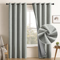 CUCRAF 100% Total Blackout Curtains 108 Length for Window Treatment, Faux Linen Thermal Insulated Grommet Drapes for Bedroom/Liv