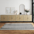 Nathan James Andrew Bohemian Entryway Storage Cabinet or Kitchen Sideboard Credenza, Rattan Accent Cabinet with Metal Legs, Ligh