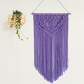 Winterdemoon Macrame Wall Hanging Boho Woven Tapestry Home Decor Purple