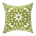 Alysheer Embroidered Decorative Throw Pillow Cover 20x 20, Boho Mandala Modern Thick Embroidery Pattern, Cotton Canvas Avacado G