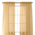 Elegant Comfort 2-Piece Sheer Panel with 2inch Rod Pocket - Window Curtains 40-inch Width X 84-inch Length, Tan