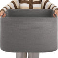 OIAHOMY XXLarge Rectangle Blanket Basket-96L, Cotton Woven Basket for Storage, Dirty Clothes Basket for Living Room, Nursery, Be