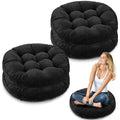 Jerify 4 Pcs Floor Pillows Cushions 22 x 22 Inch Round Square Meditation Floor Pillow Large Floor Pillow for Adults Meditation C
