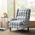 HULALA HOME Upholstered Wingback Recliner Chair, Small Adjustable Footrest Push Back Single Reclining Sofa, Mid Century Modern L