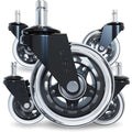 The Original Office Chair Caster Wheels Rollerblade Style (Set of 5), Safe for All Floors & Hardwood, Replacement for Desk Floor