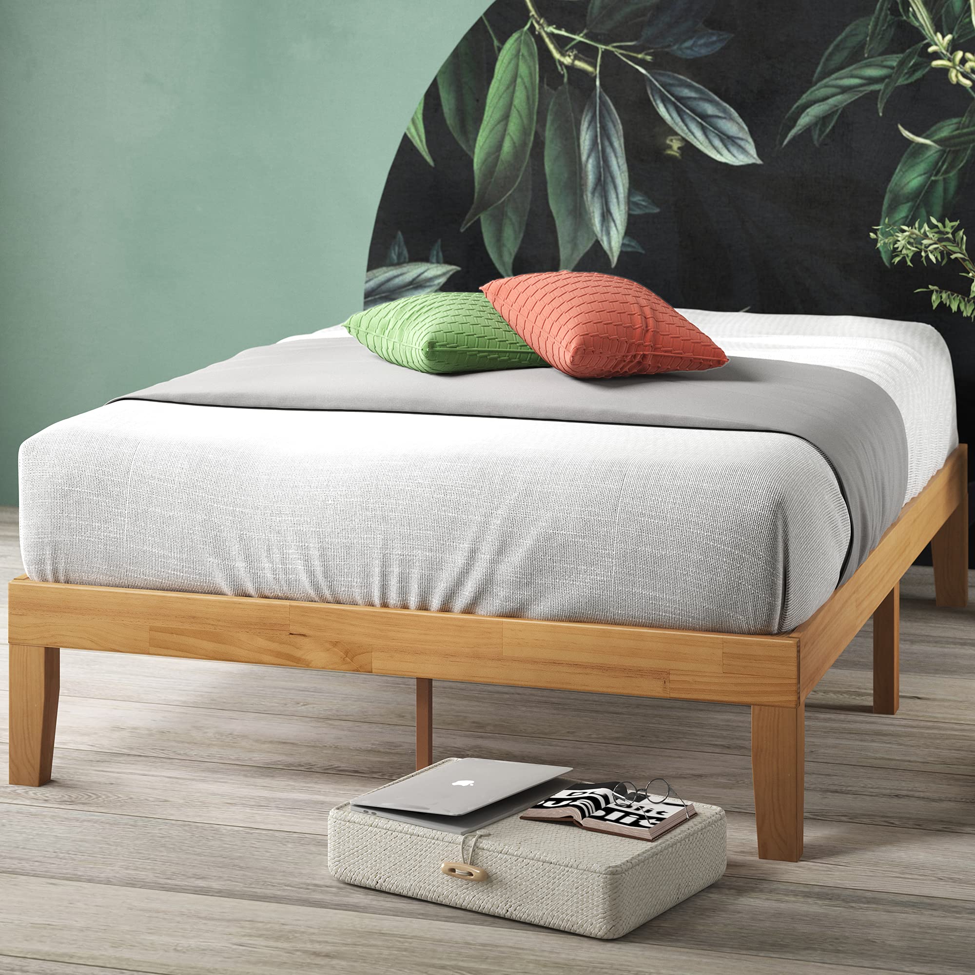 ZINUS Moiz Wood Platform Bed Frame, Wood Slat Support, No Box Spring Needed, Easy Assembly, Natural, Full